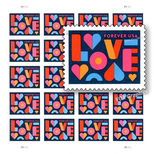 LOVE 2021 5 sheets of 20 (100 total) USPS Forever